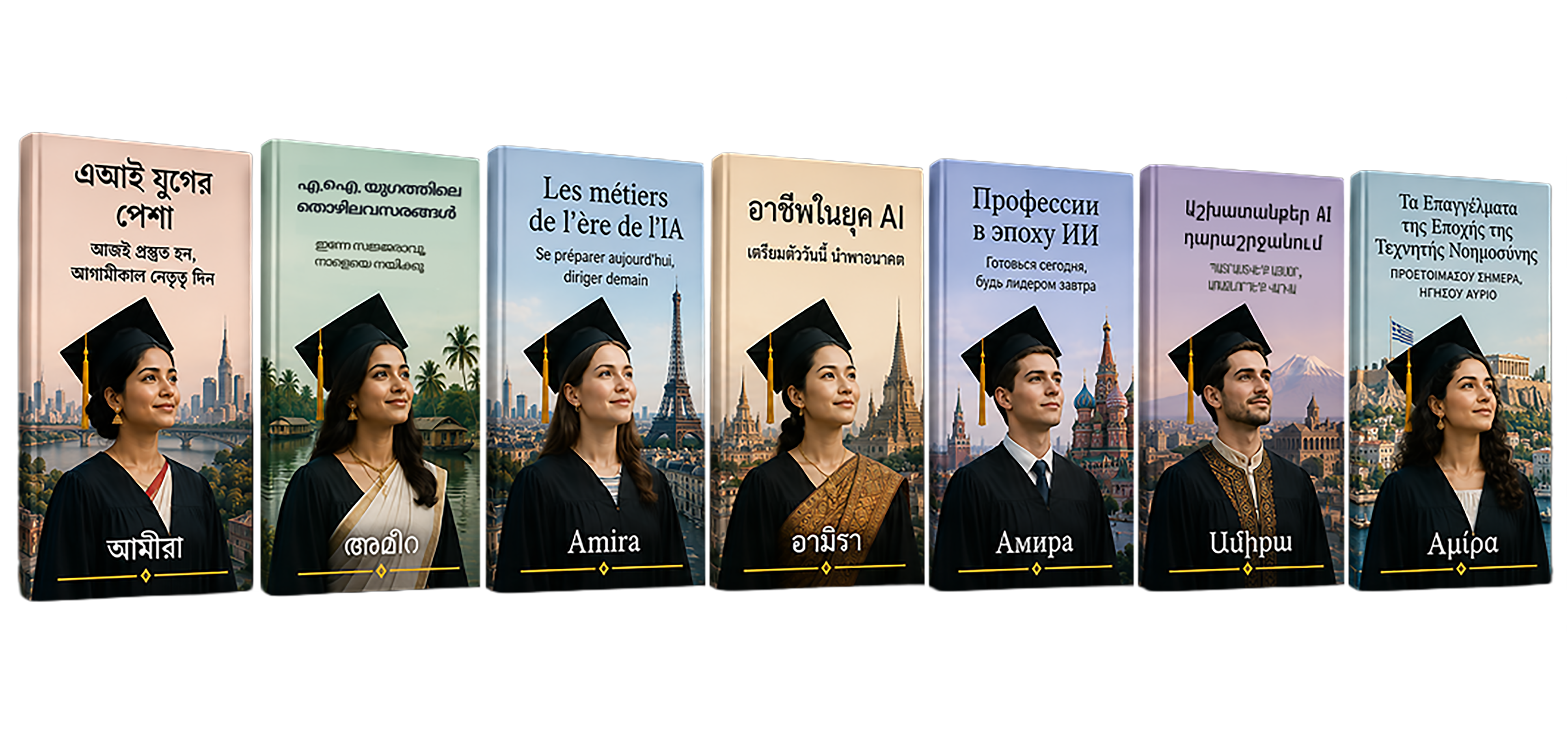 Jobs of the AI Era book editions in French, Turkish, Bengali, Thai, Russian, Armenian, and Dutch